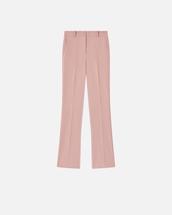 Flared trousers in technical cady rosa zefiro