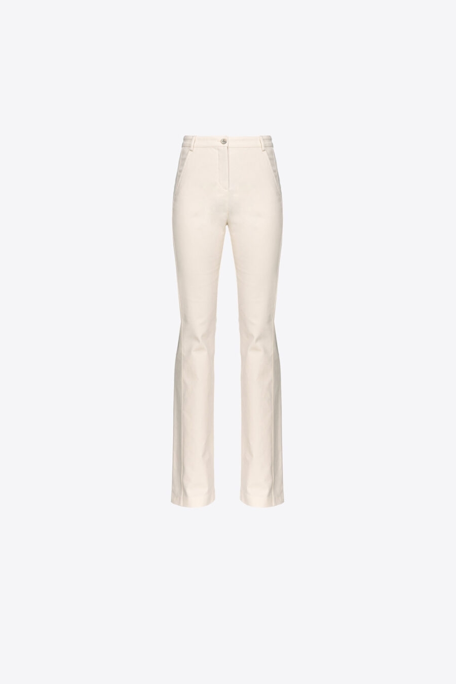 Pantaloni svasati in tricotina  rosa fumo bianco