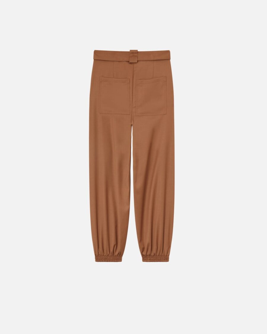 Flannel utility trousers with elasticated hem detail - Image 2