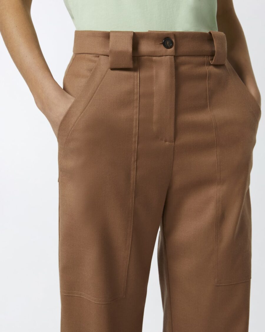 Flannel utility trousers with elasticated hem detail - Image 6
