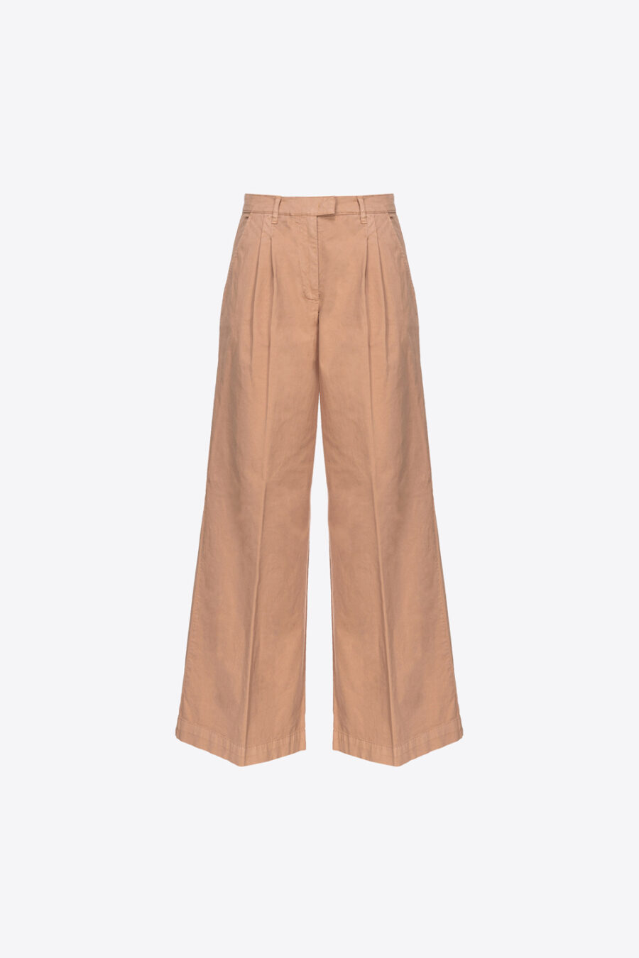 Pantaloni wide-leg in tessuto cavallery beige bruno fulvo