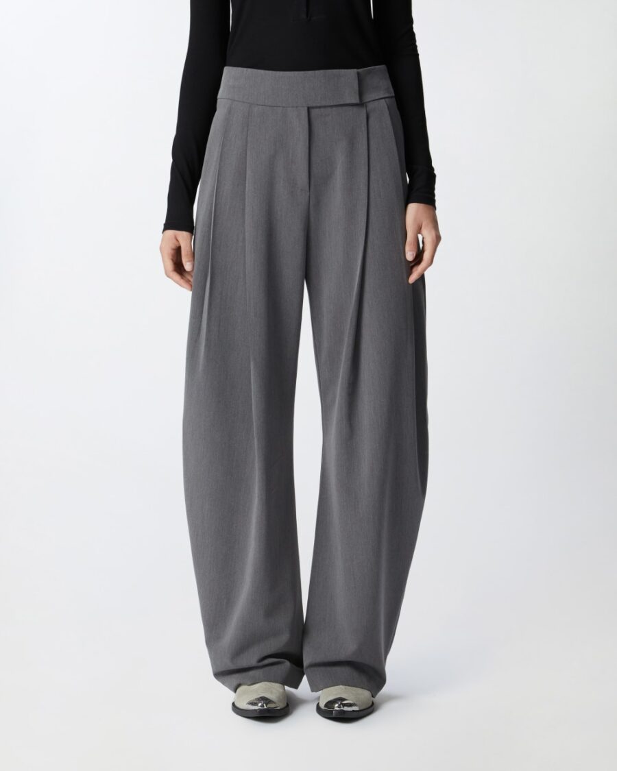 Wide-leg tailored trousers with darts - Image 4