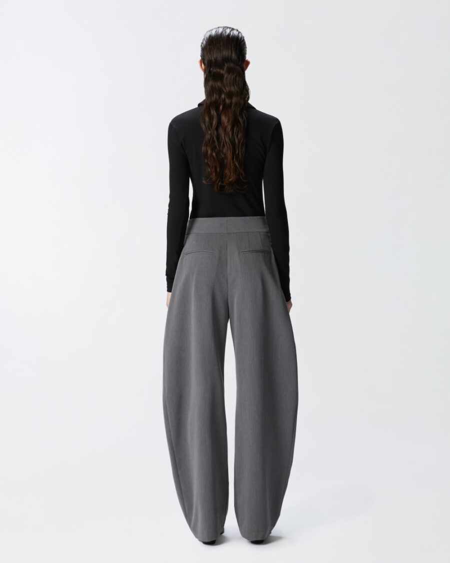 Wide-leg tailored trousers with darts - Image 5