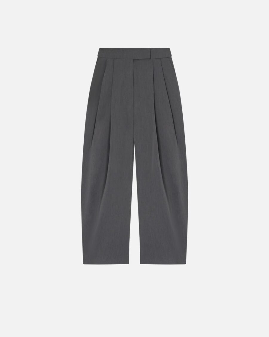 Wide-leg tailored trousers with darts grigio excalibur