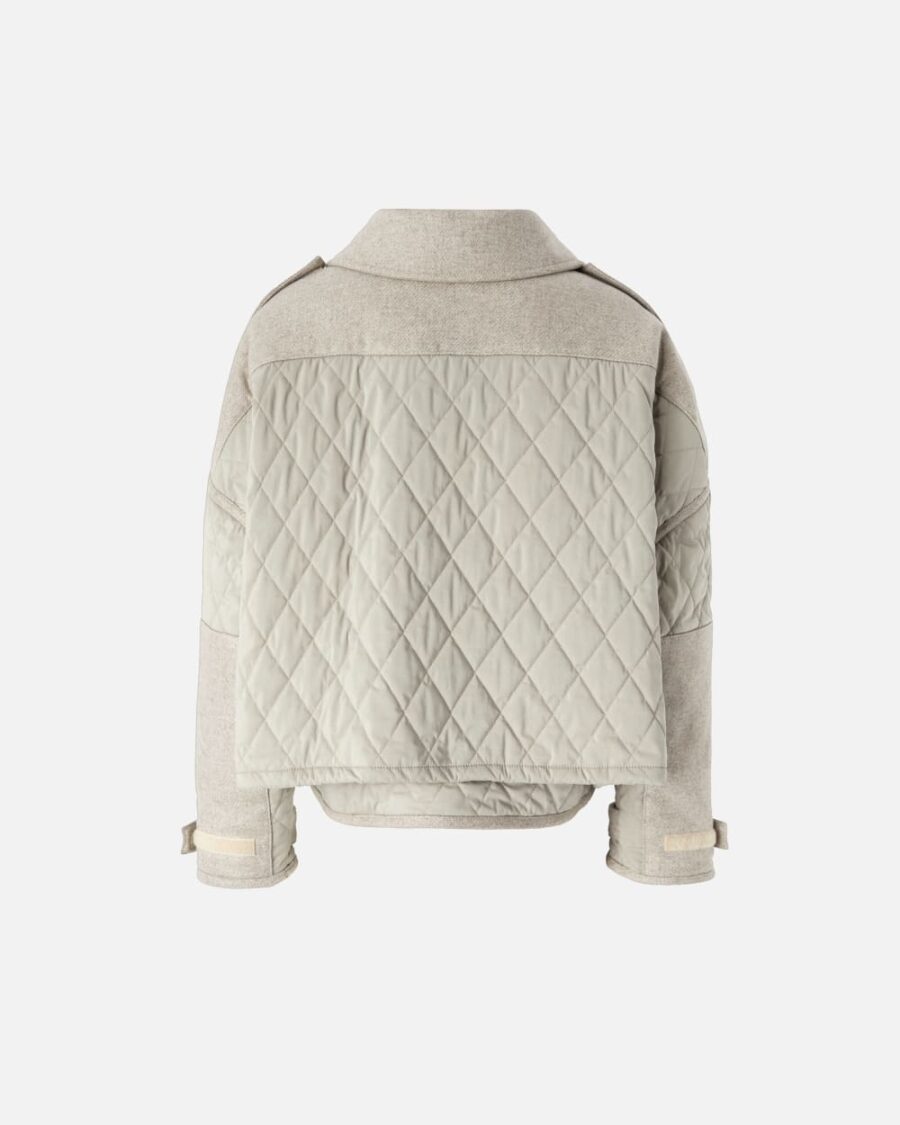 Parka corto trapuntato con inserti in feltro - immagine 2