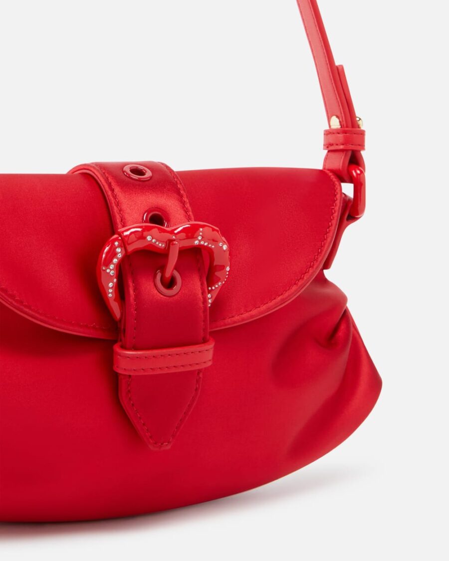 Small Jolene shoulder bag in duchesse with heart-shaped buckle - Image 3