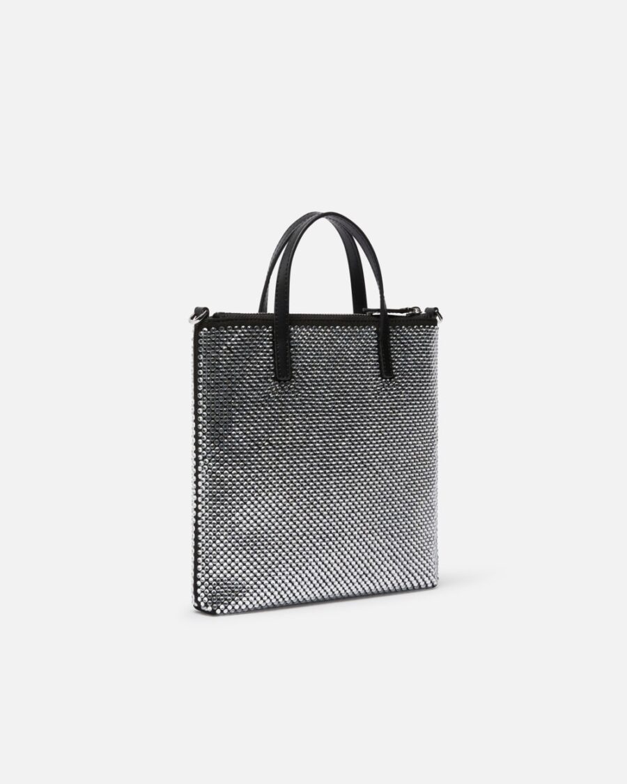 Piccola borsa shopper strass gioiello con tracolla - immagine 2