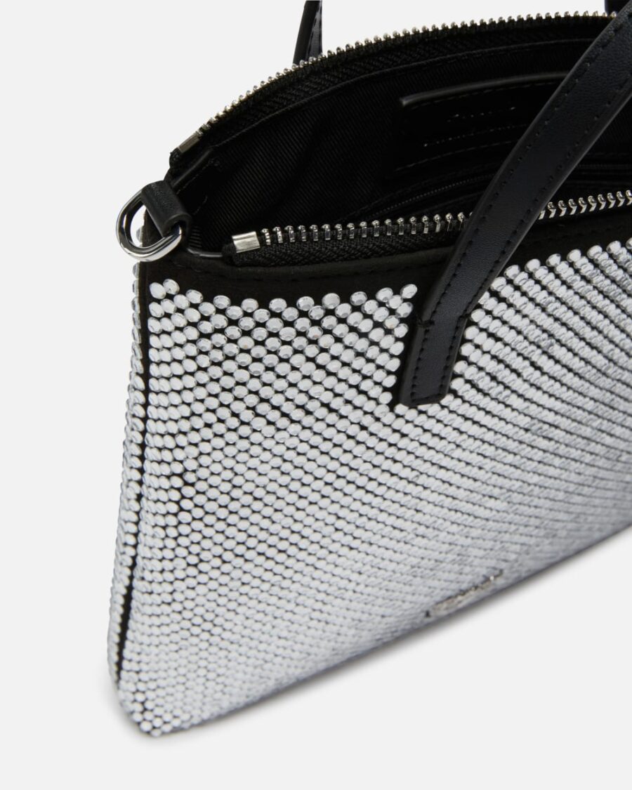 Piccola borsa shopper strass gioiello con tracolla - immagine 4