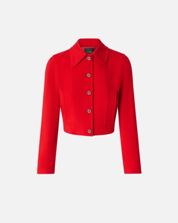 Small jacket with collar rosso tango