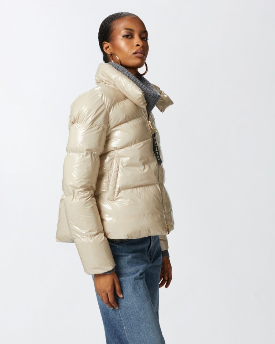 Padded crystal nylon pea jacket - Image 4