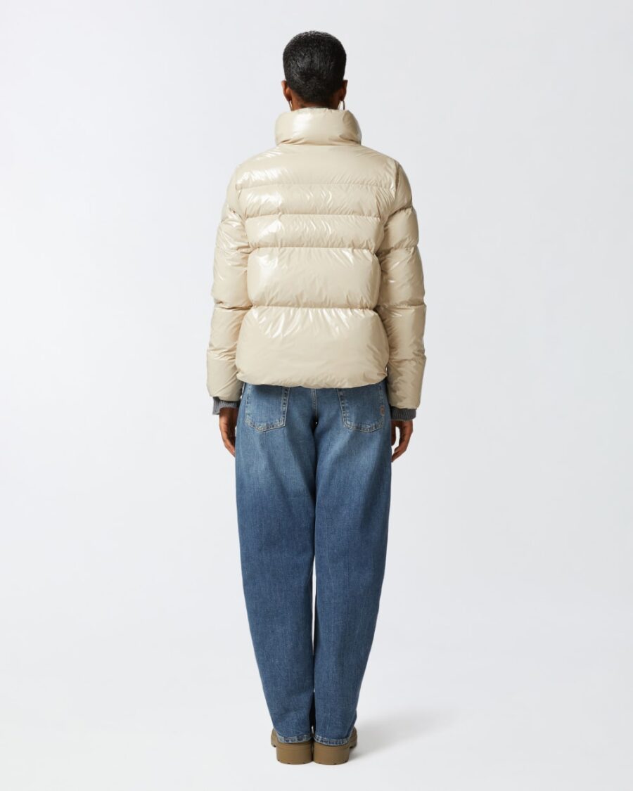 Padded crystal nylon pea jacket - Image 5