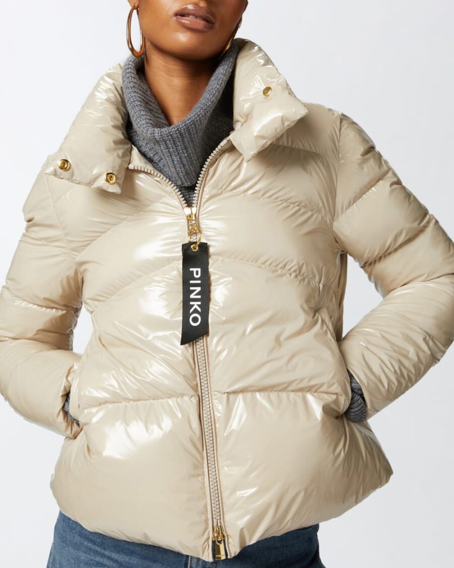 Padded crystal nylon pea jacket - Image 6