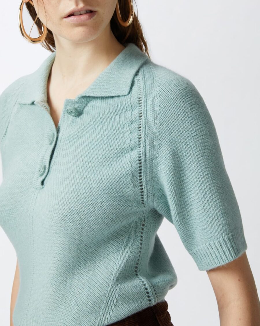 Polo in maglia di misto lana e cachemire - immagine 5