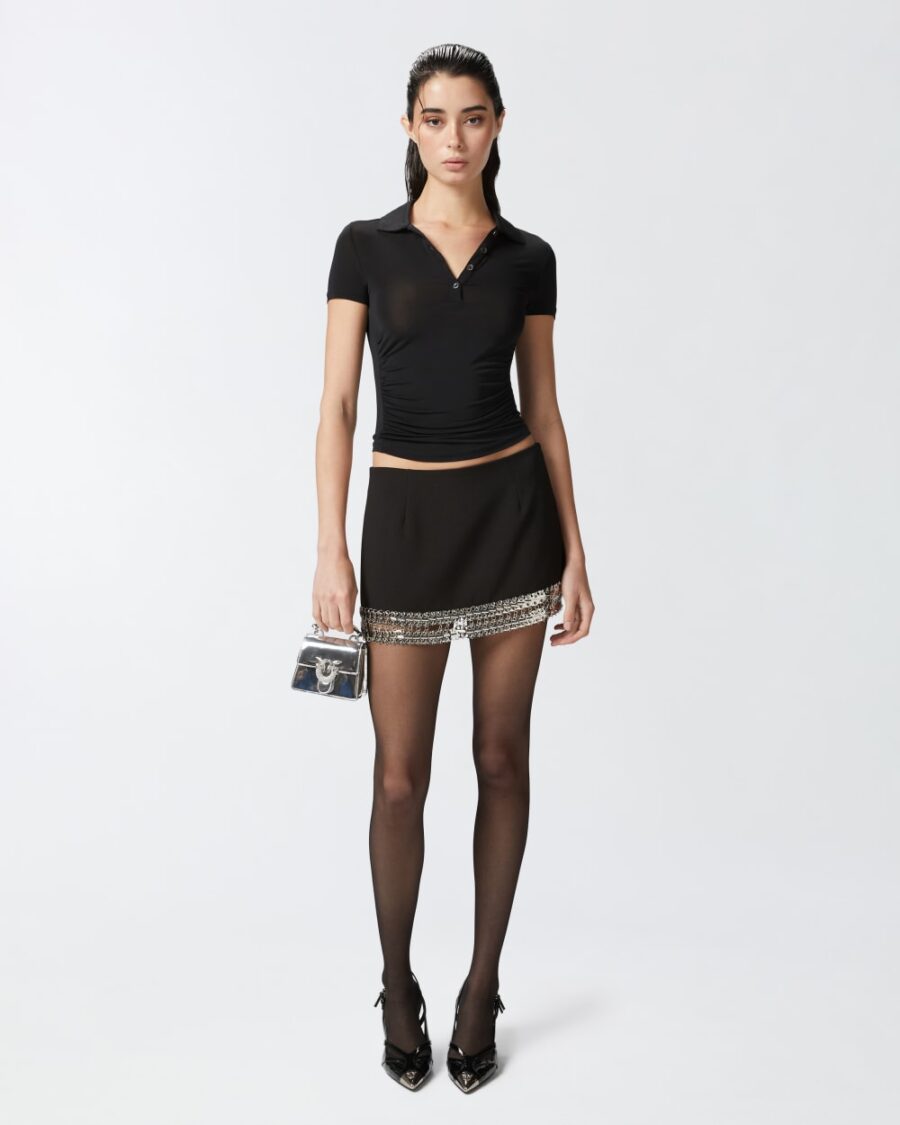Lightweight semi-transparent fabric polo shirt - Image 5