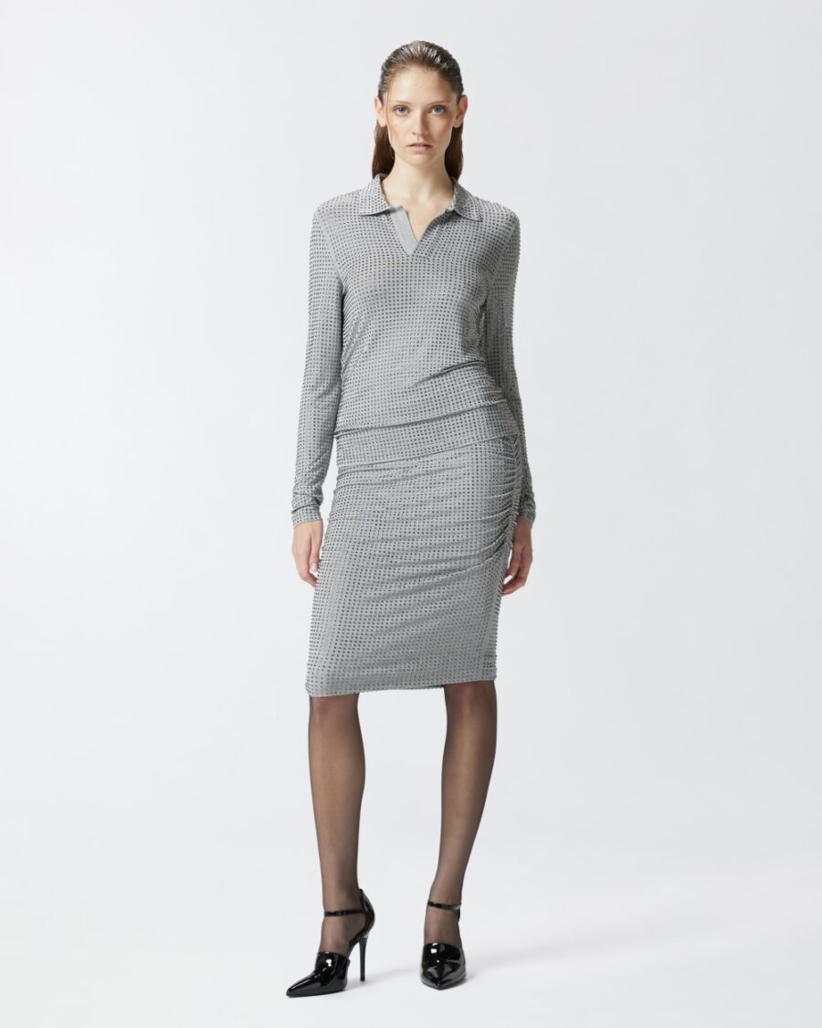 Polo maniche lunghe jersey con strass - immagine 4