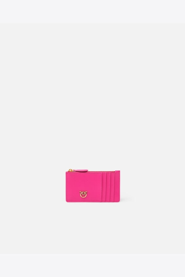 Porta carte con zip pink pinko e antique gold