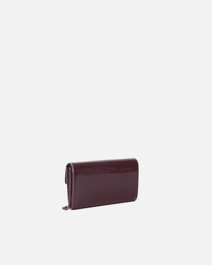 Patent leather bird buckle wallet with shoulder strap - Image 2