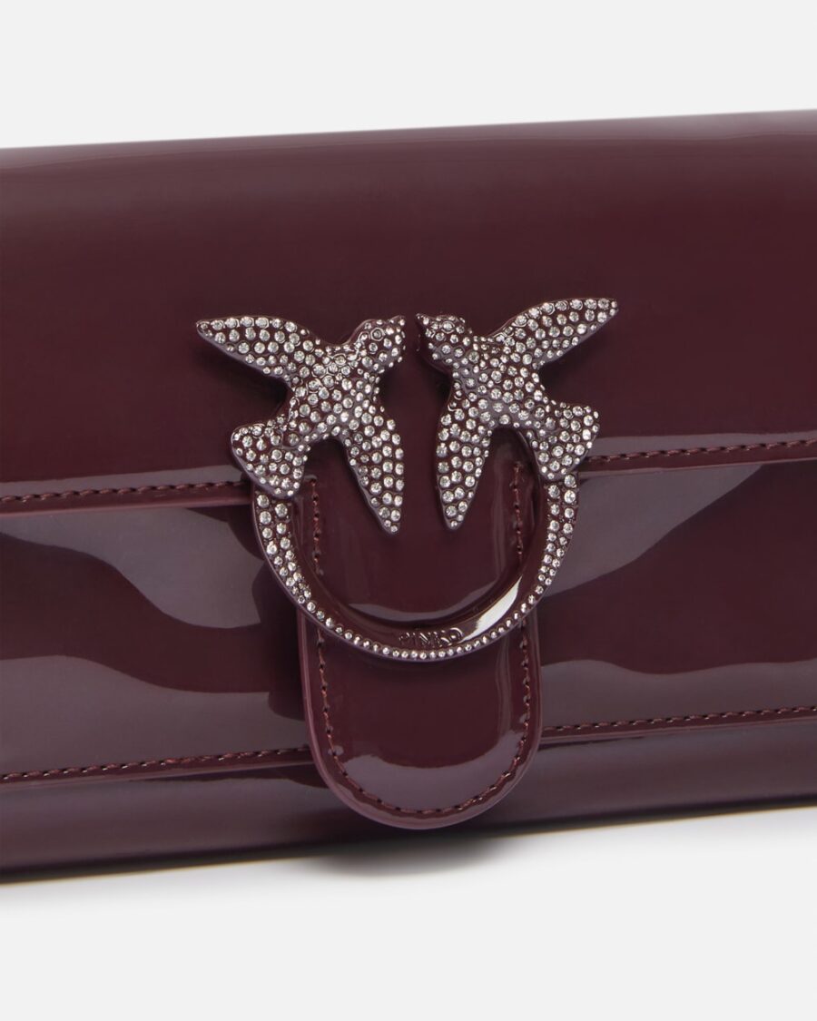 Patent leather bird buckle wallet with shoulder strap - Image 3