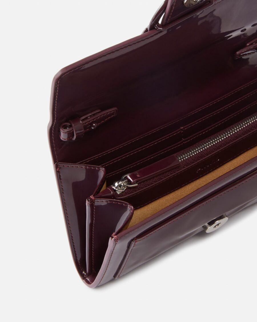 Patent leather bird buckle wallet with shoulder strap - Image 4