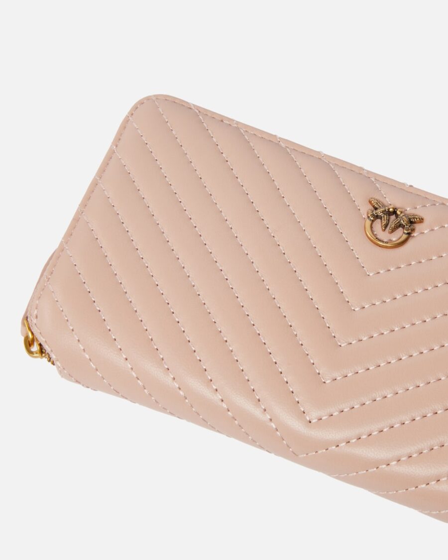 Zip-around wallet in chevron-patterned nappa leather - Image 4