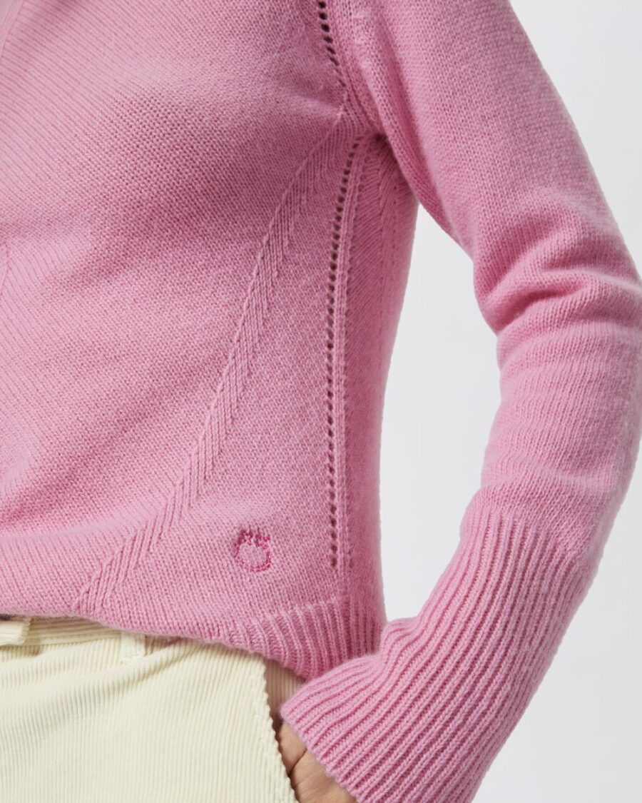 Pullover in maglia di misto cachemire collo alto - immagine 6