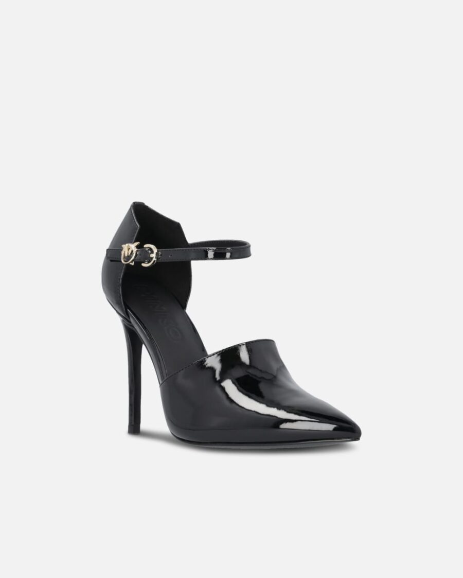 Shiny shoes with heel and front strap - Image 2