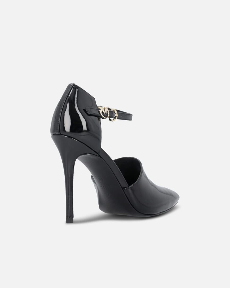 Shiny shoes with heel and front strap - Image 3