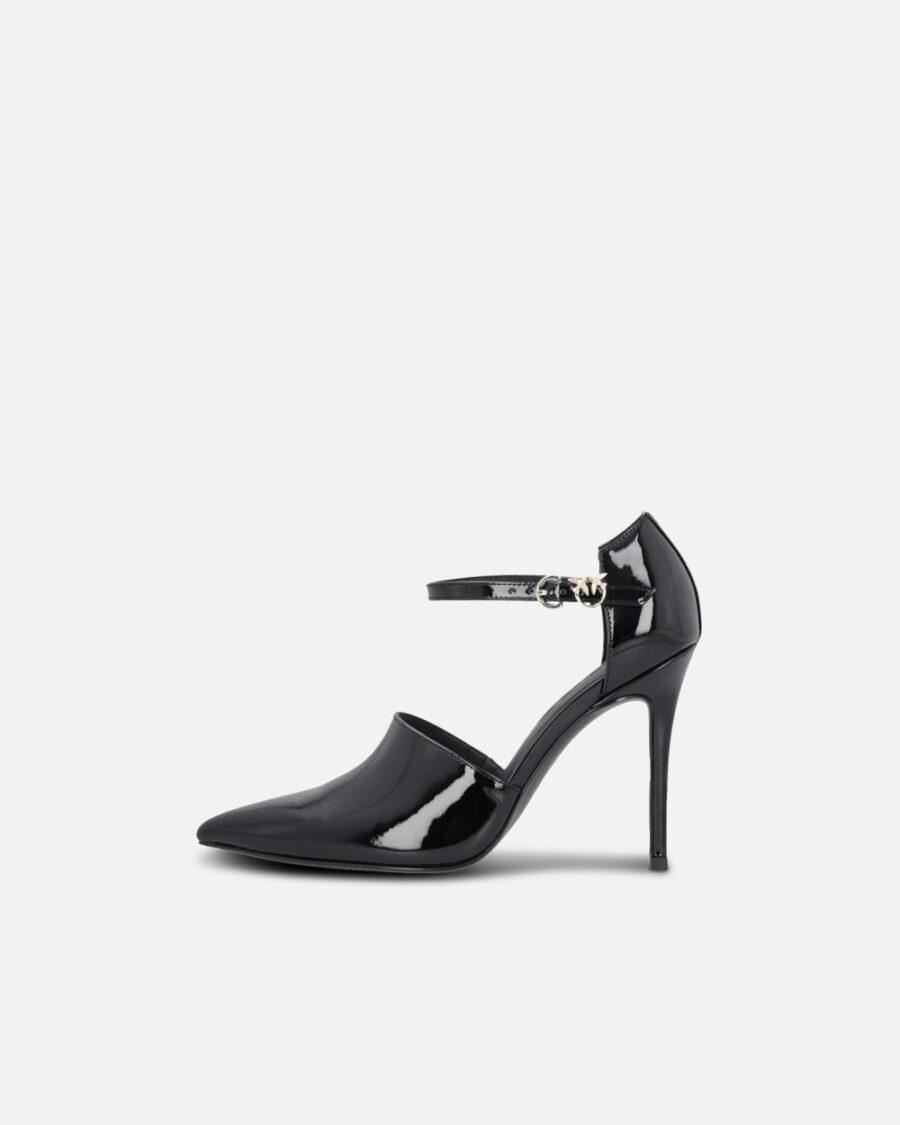 Shiny shoes with heel and front strap - Image 5