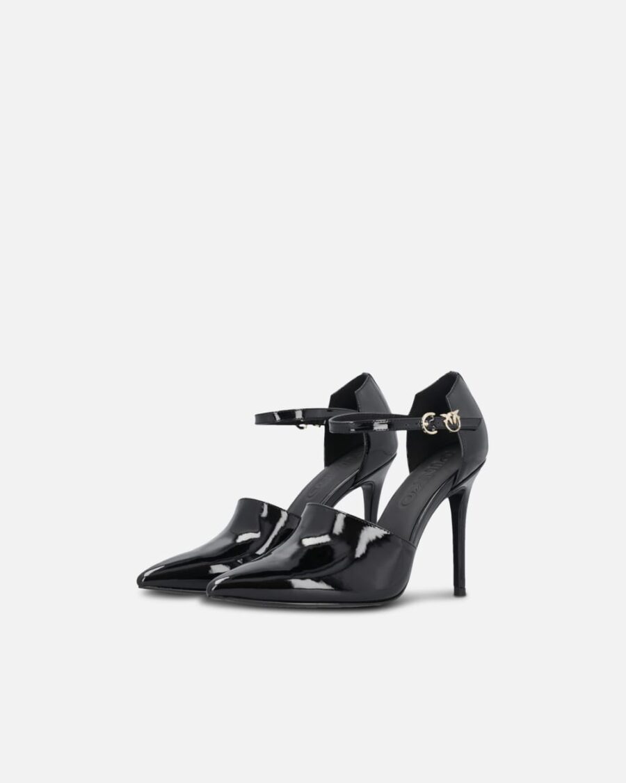 Shiny shoes with heel and front strap - Image 6