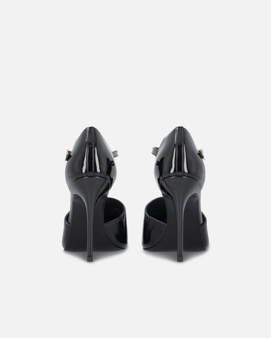 Shiny shoes with heel and front strap - Image 7