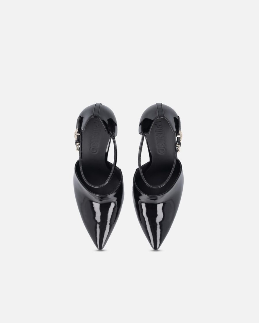 Shiny shoes with heel and front strap - Image 8