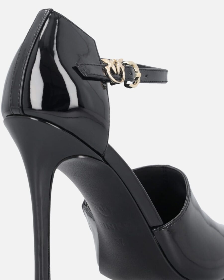 Shiny shoes with heel and front strap - Image 9