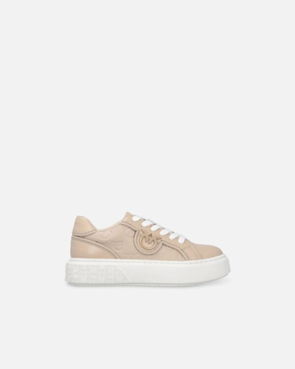 Scarpe sneakers platform con dettaglio Monogram nude