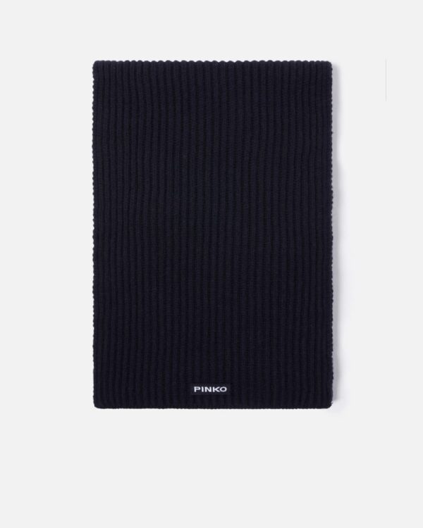 Ribbed wool and cashmere scarf blu marino cupo