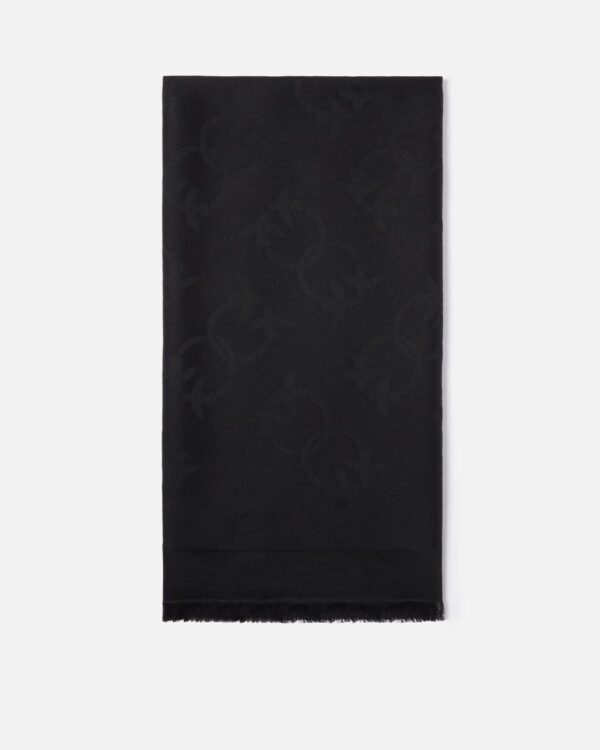 Sciarpa jacquard con logo Monogram in tono colore nero limousine