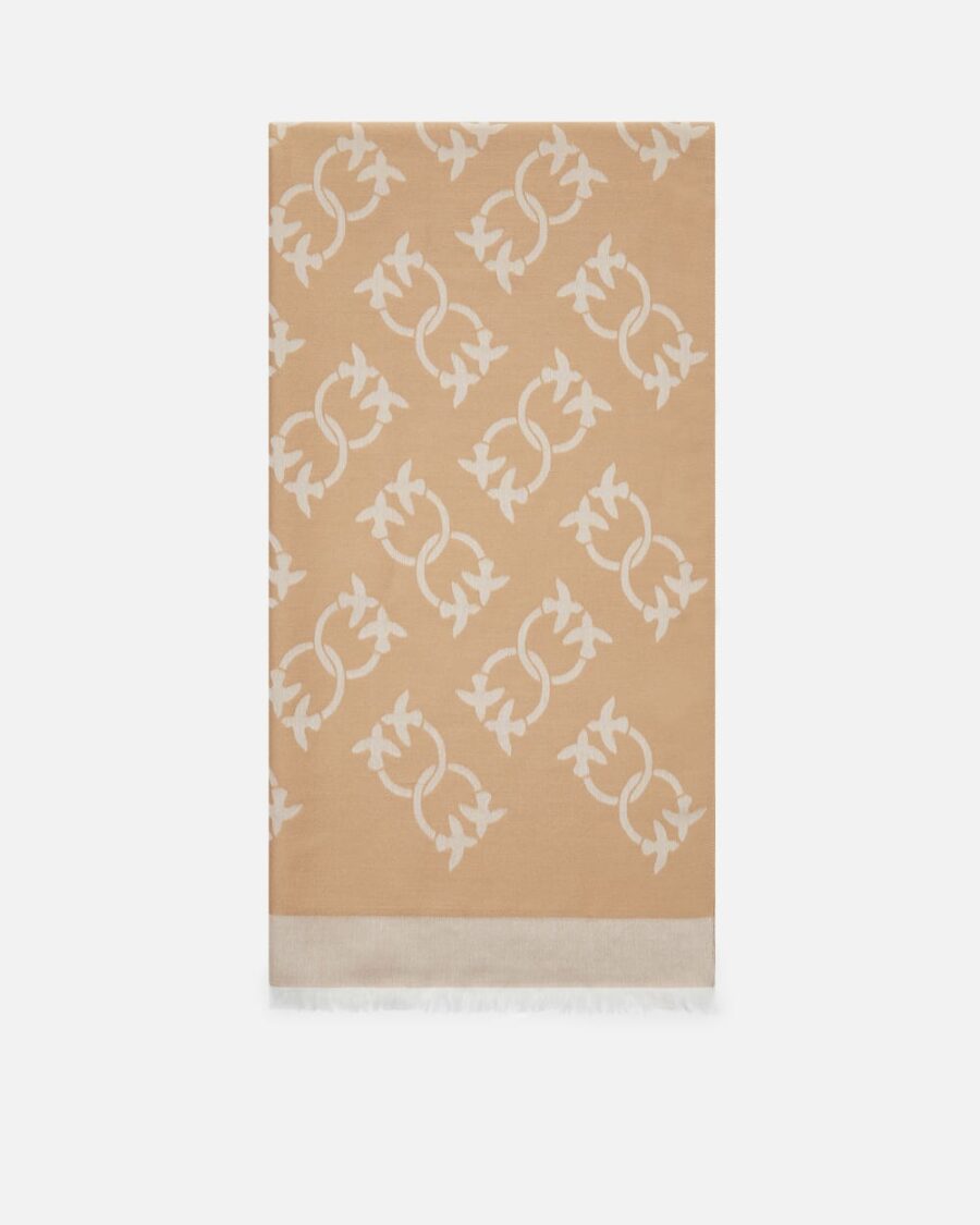 Sciarpa tessuto jacquard misto cachemire logo - immagine 2