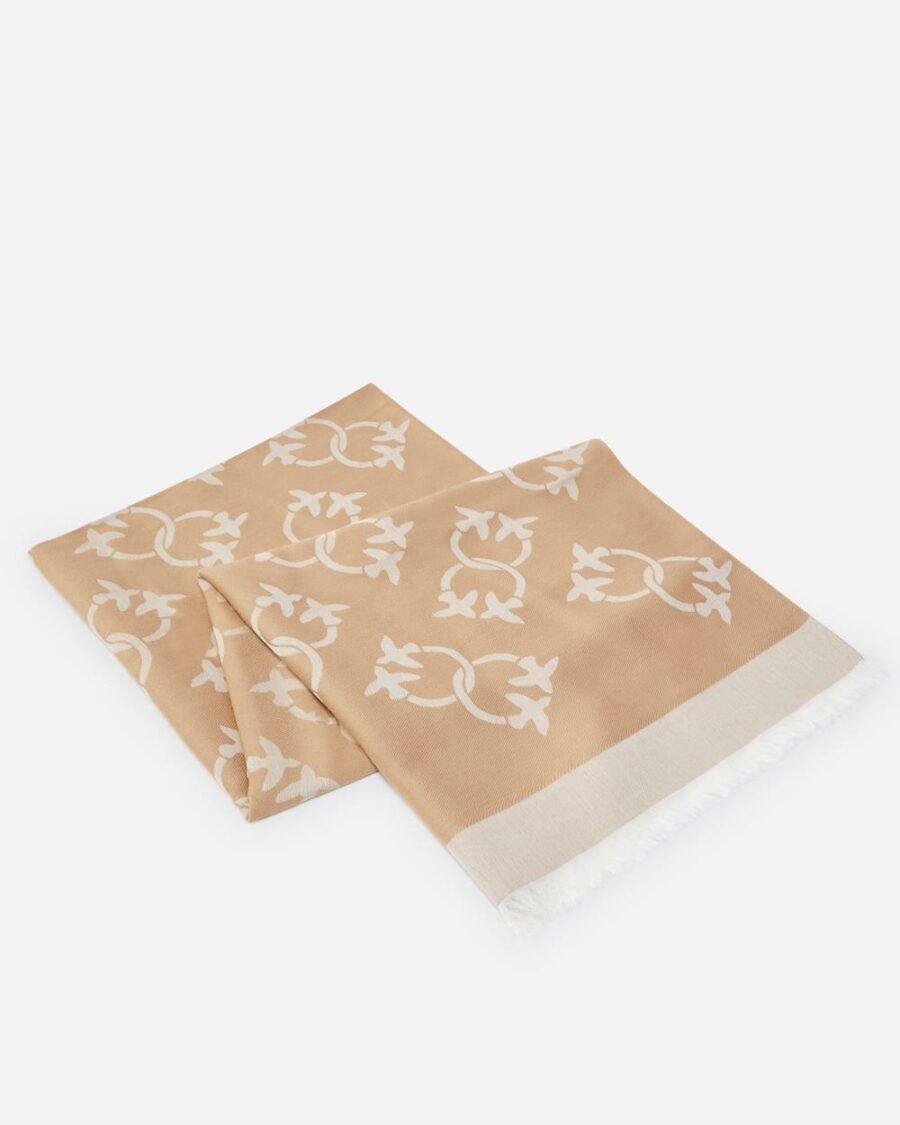 Sciarpa tessuto jacquard misto cachemire logo - immagine 4