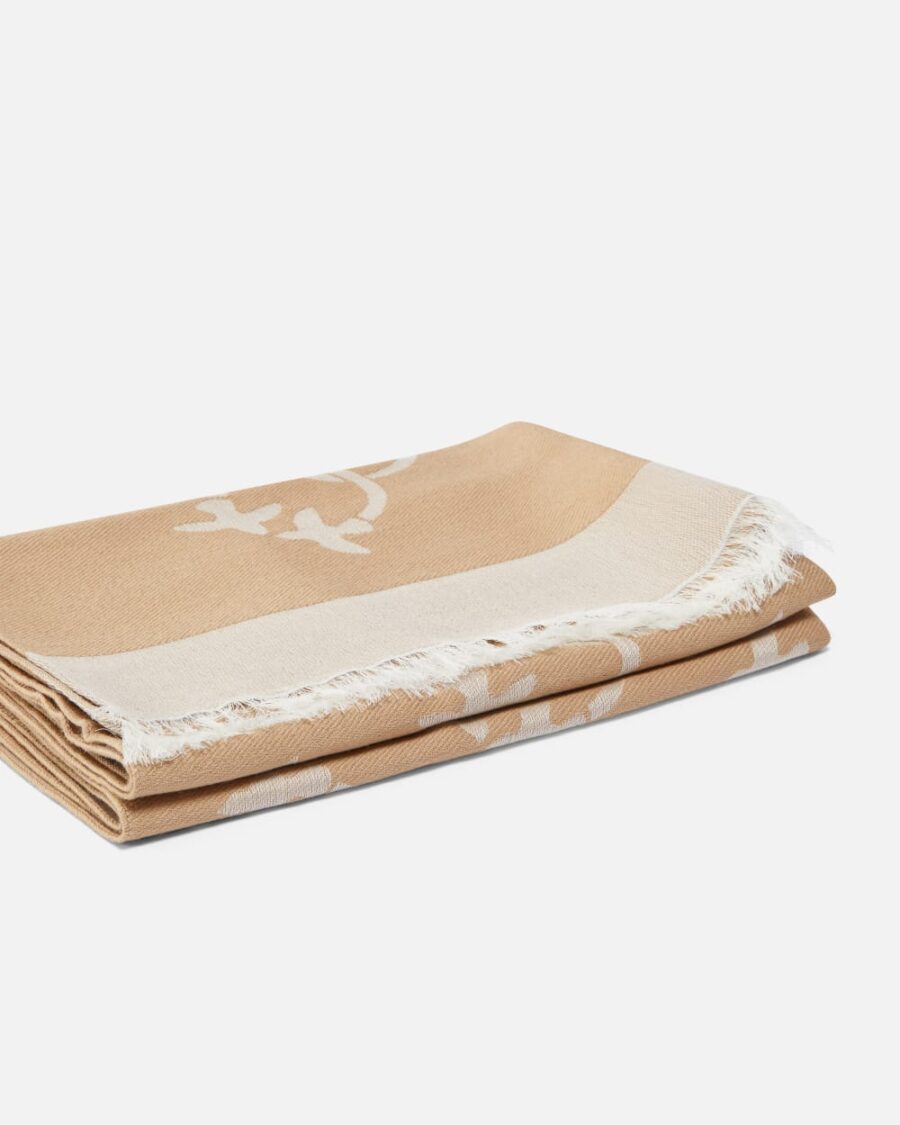 Sciarpa tessuto jacquard misto cachemire logo - immagine 5