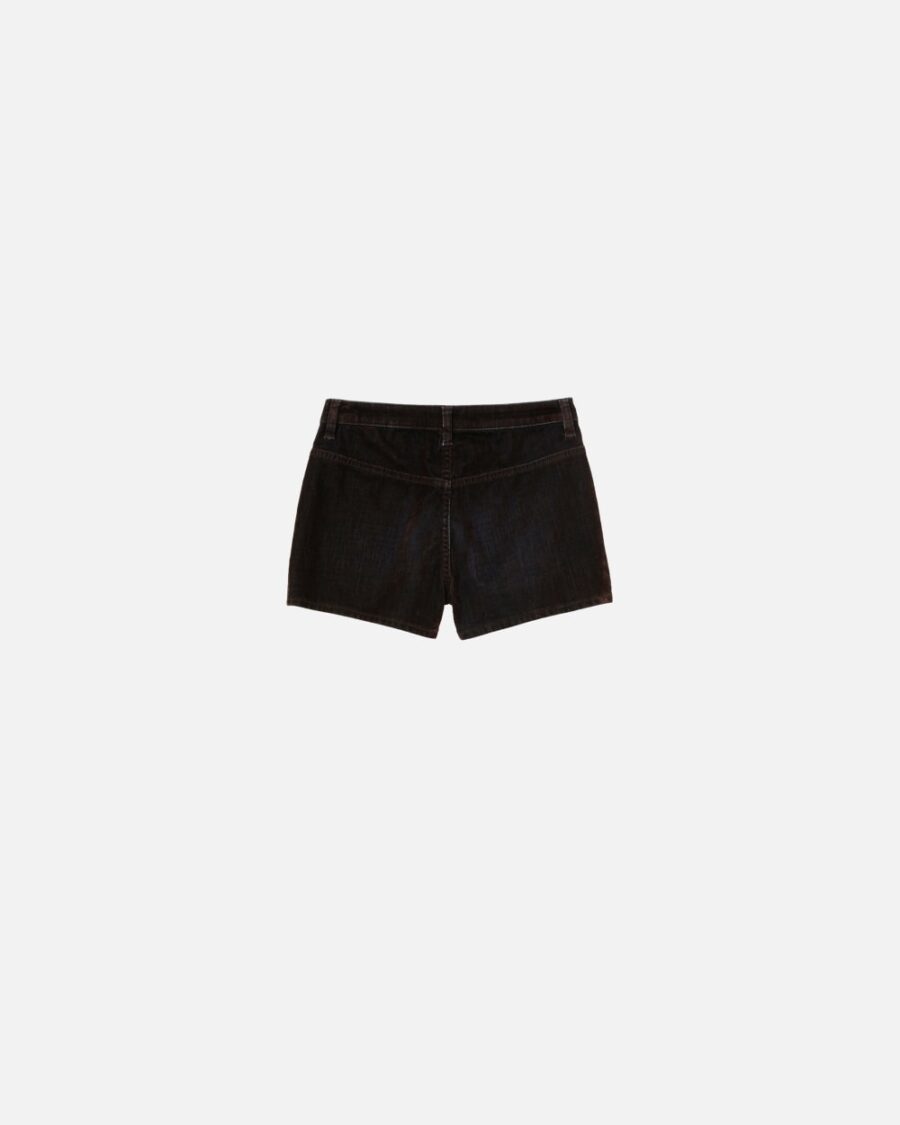 Shorts aderenti in denim flock - immagine 2