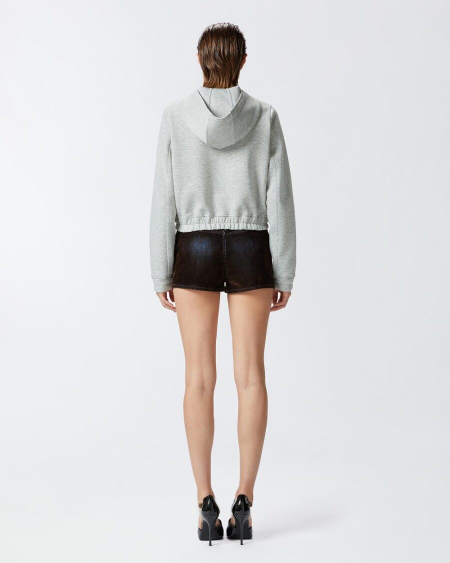 Shorts aderenti in denim flock - immagine 5