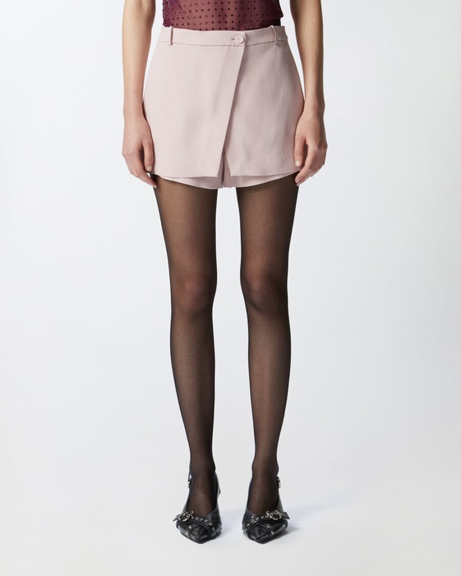 Crossover-front shorts in technical cady - Image 4