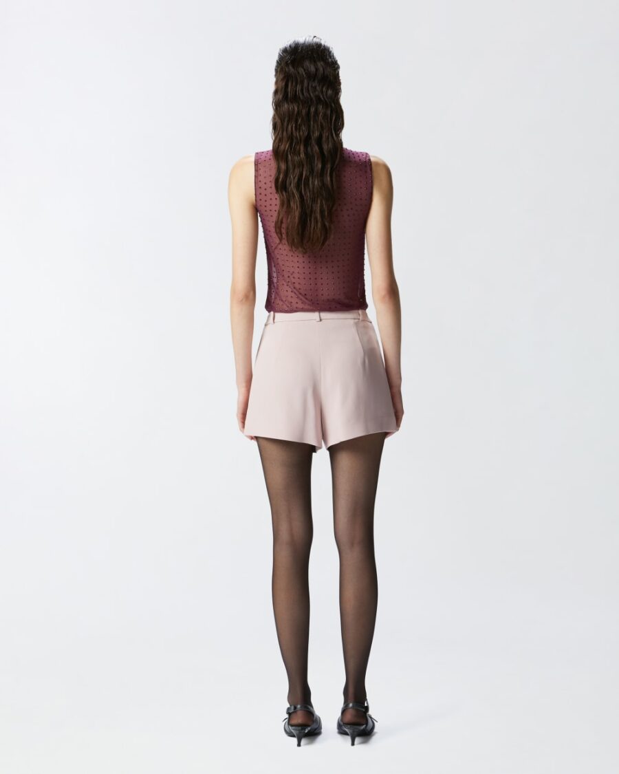 Crossover-front shorts in technical cady - Image 5