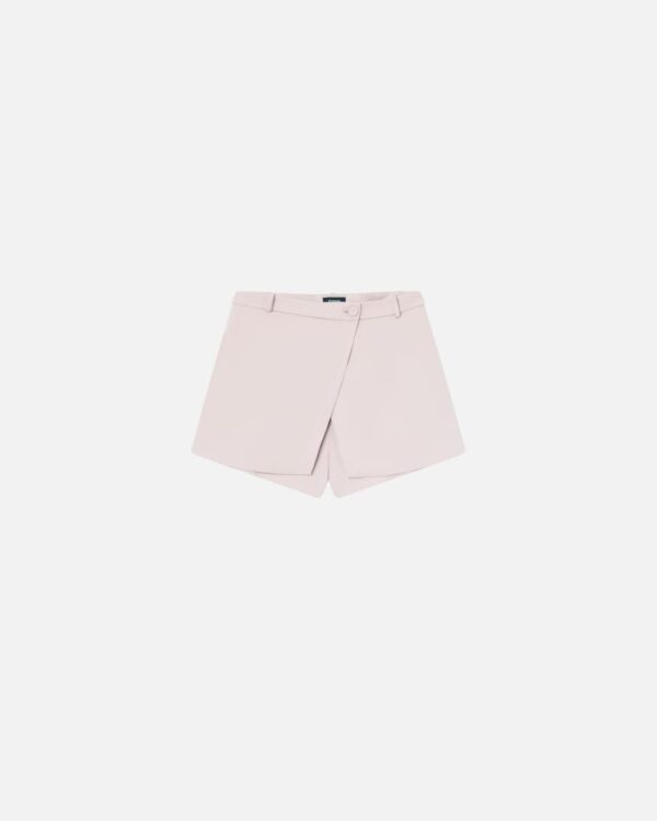 Shorts con incrocio davanti in cady tecnico rosa zefiro