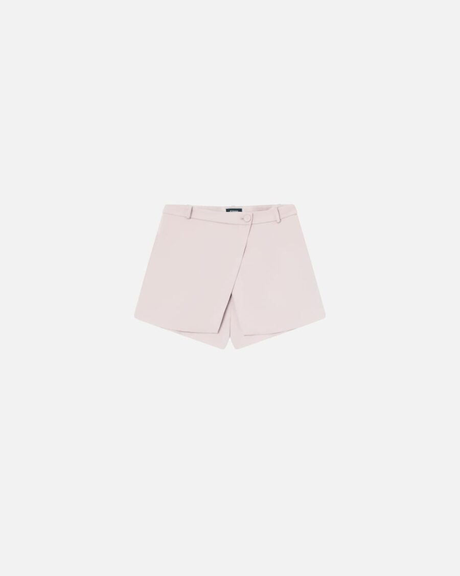 Crossover-front shorts in technical cady rosa zefiro