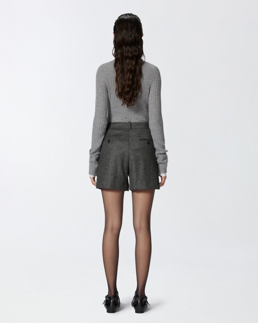 Shorts sartoriali con texture - immagine 5