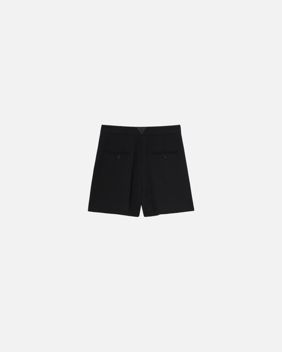 Tailored wool twill shorts with crease detail - Image 2