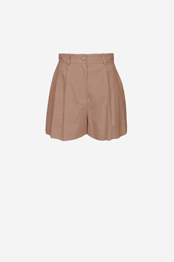 Shorts tailored in lino beige bruno fulvo