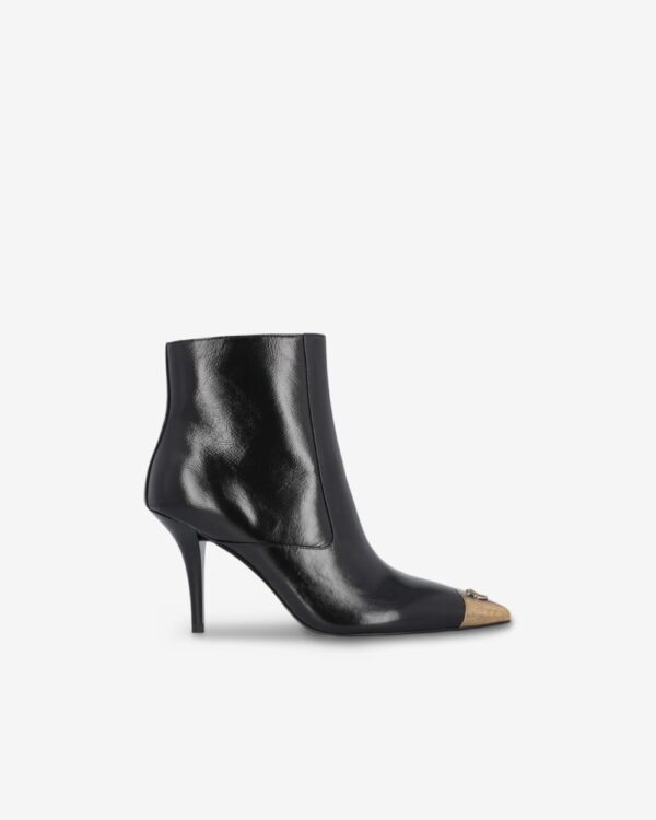 Nappa leather ankle boots with metal toe nero limousine