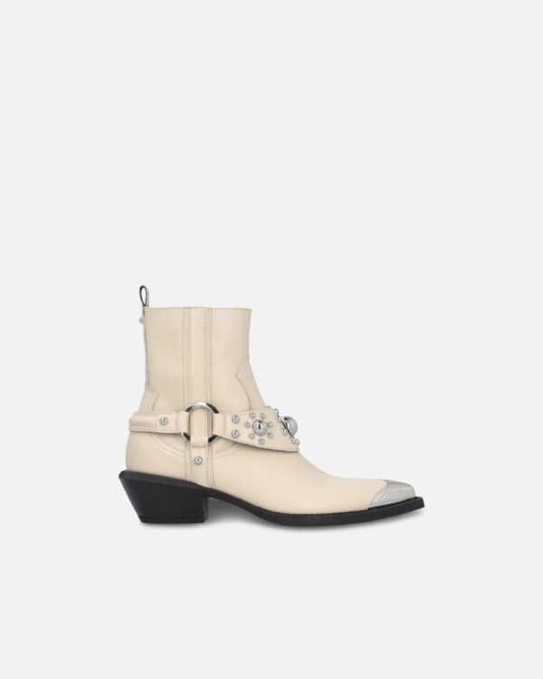 Texan-style ankle boots with metal toe yogurt