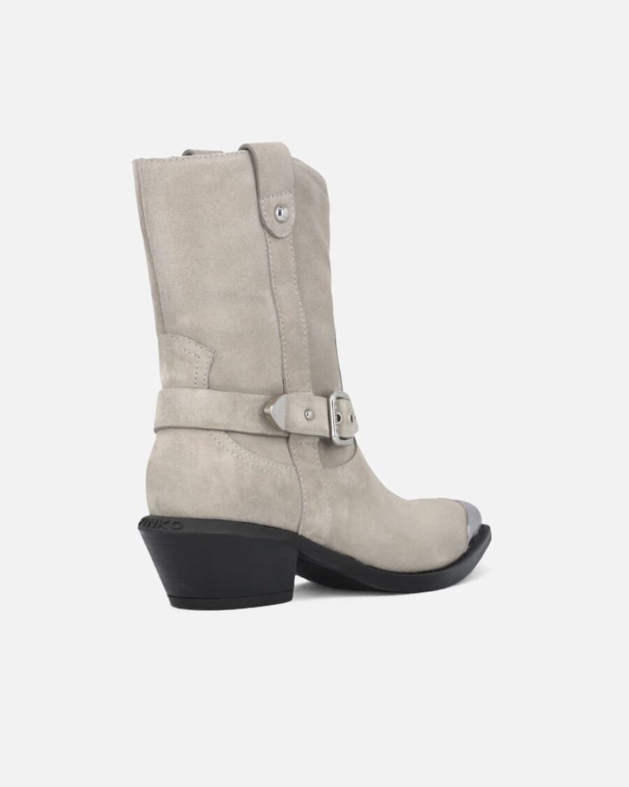 Stivaletti texani in suede con punta in metallo - immagine 3
